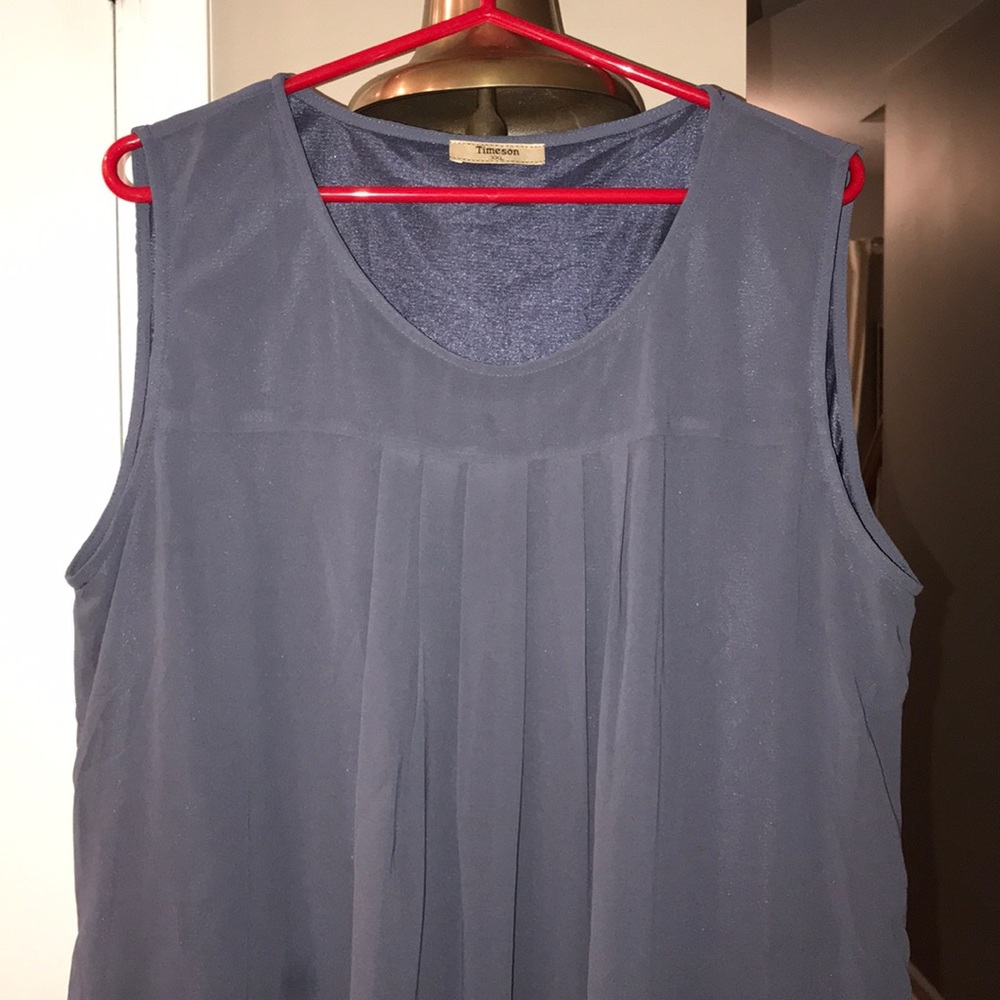 Timeson Slate Blue sleeveless blouse
